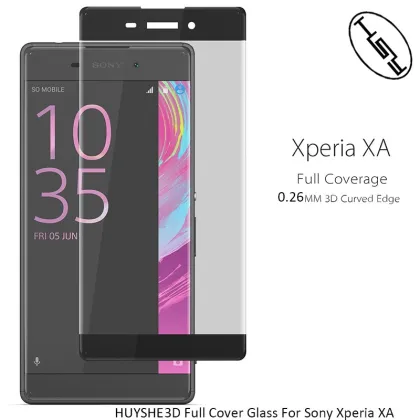 HUYSHE 3d curved tempered glass for sony xperia xa,3d curved tempered glass screen protector for sony xperia xa