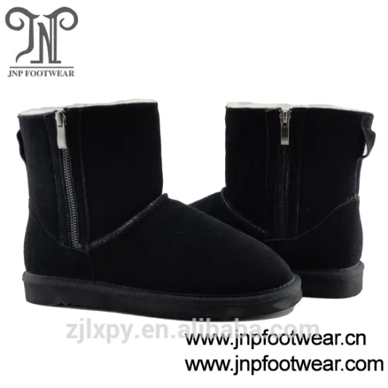 Double side zipper casual snow boots for men