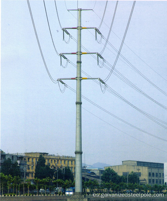 Polo de acero de transmisión poligonal de doble circuito de 220kV