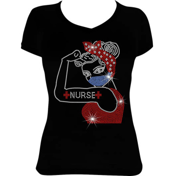 RN Nurse Medical Bling Iron-On Heat Press Rhinestone Transfer