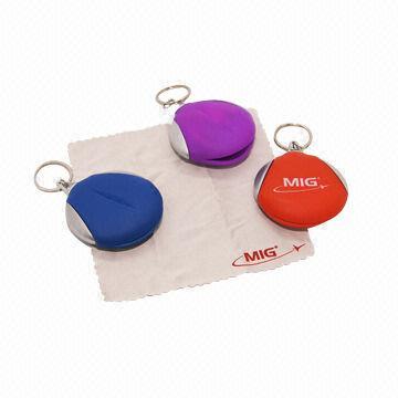 Logo Printing Microfiber Gift Keychains, Used for Cleaning Lens, Glasses, Phones and More