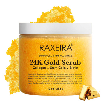 Private Label Nature Organic 24K Gold Scrub Exfoliating Salt Body Scrub