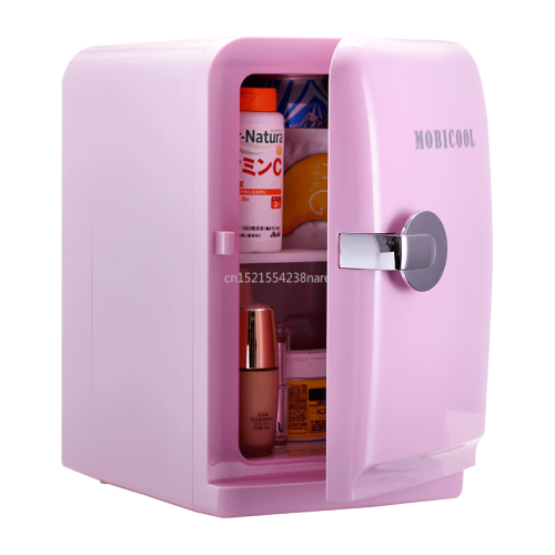 220V /12V Pink 5L Mini Home Car Fridge Mobile Refrigerator Mute Food Grade PP Freezer ABS Aluminum 5-65 Celsius Cold/warm Box