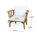 Outdoor Acacia Wood Patio Club Chair