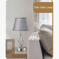 46CM Metal USB Lamp Set Grey Linen Shade