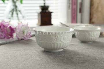 Eco-friendly emboss pattern ceramic salad bowl