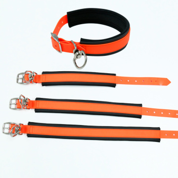 Custom Personalized Neoprene Padded PVC Dog Collar with Durable Nylon XL Solid Strap