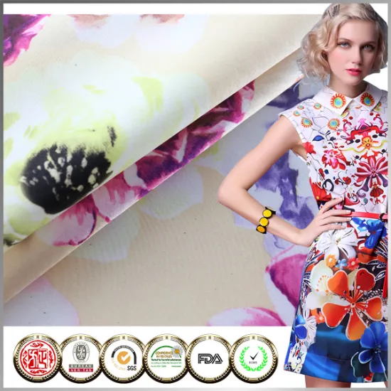 Keqiao Oeko-Tex Standard 100 Semi digital printing Elastic color satin fabric