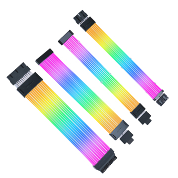 Lian Li Strimer Wireless RGB PSU Extension Cable - Bendable Silicone Wire Gen.4th ATX 24Pin 16Pin, Detachable Soft Silicone