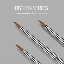 1pcs Nail Brush Kolinsky Crystal Pen Metal Rod Suitable for Salon or Home Use