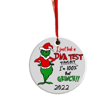 2022 Ornamenti di Natale in ceramica rotonda personalizzati - Ornamento di albero di Natale piatto