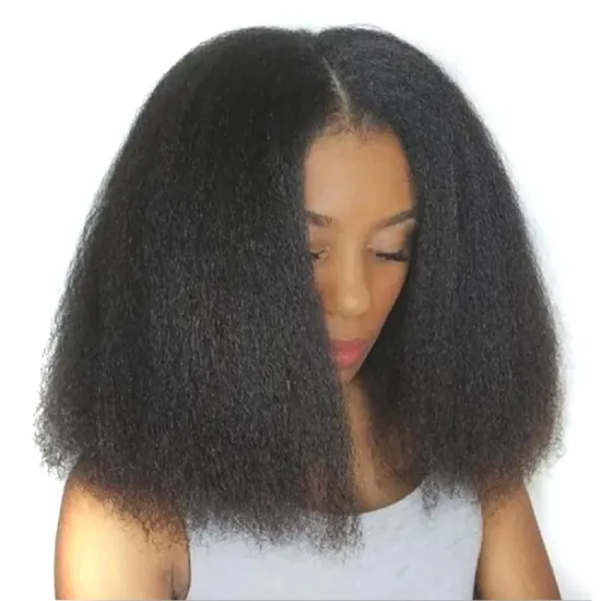 Hot Selling Short Black Kinky Straight Bob Wig Women Girl Party Hair Wig Cosplay Natural Looking for Daily