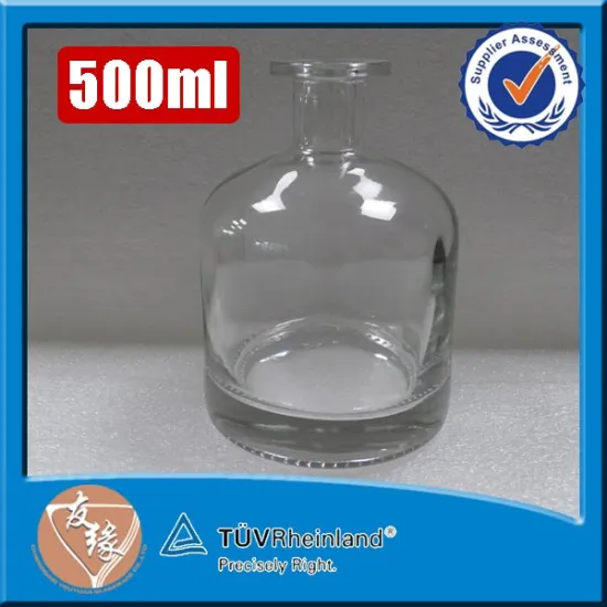 Top grade diffuer gift packaging 500ml cork top high flint clear glass bottle for reed diffuser