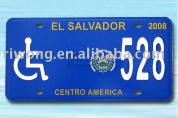 disabled car/number license plate