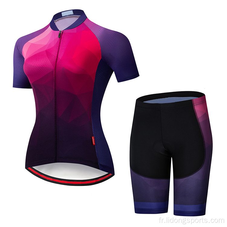 Ensemble de maillots de chemise à vélo de vélo de vélo en gros