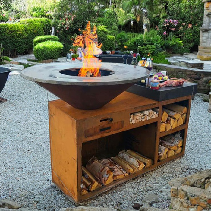 corten steel bbq grill