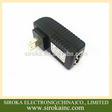 US plug Wall Mount Power Over Ethernet 24V POE Power Adapter CE ROHS Approved