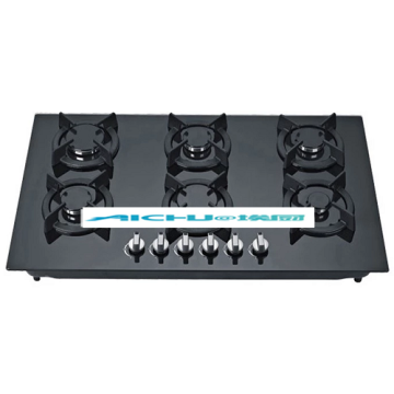 6 Burners Tempered Glass Top Selling Gas Cooker