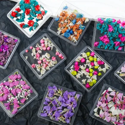 Nail Dried Flower Monet Garden Oil Painting - Small Petals for DIY Nail Art Decoration