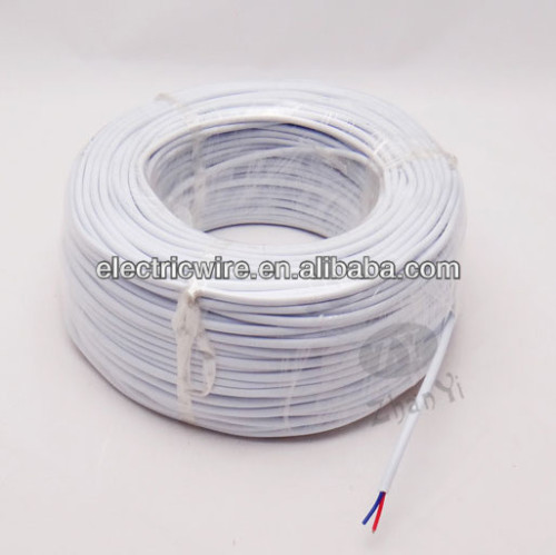 2 cores solid pure copper wire conductor PVC cable round