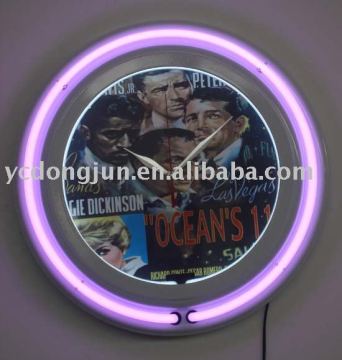 double tubes neon clock