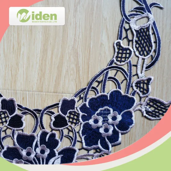 Women Detachable Lace Collars Embroidery Lace Fabric Royal Blue French Neck Lace
