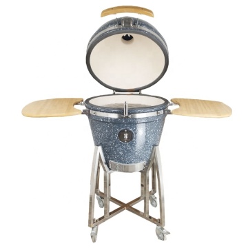 Kimstone 21 -calowy szary i biały kwiatowy glazura Kamado Ceramic Grill