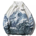 Custom Men's Blue and White Jacket