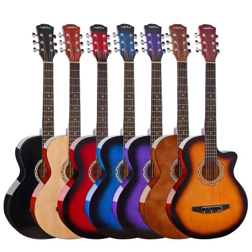 String Musical Instrument The Cheapest Colorful Beginner 38 Inch Acoustic Guitar Supplier