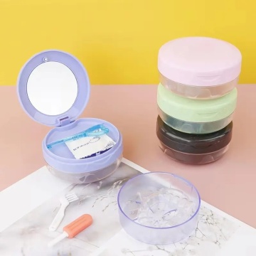 カスタマイズ可能なロゴ二重層プラスチックストレージボックスミラー水密歯科クリーニング浸漬ホルダー多目的口腔衛生