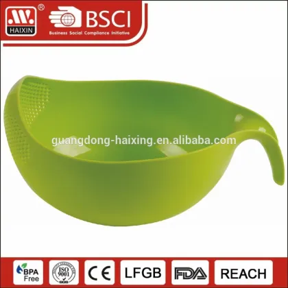 Home Kitchen plastic fruit strainer rice colander cooking sieve with handle
