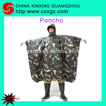Camouflage no sleeves rain cape poncho