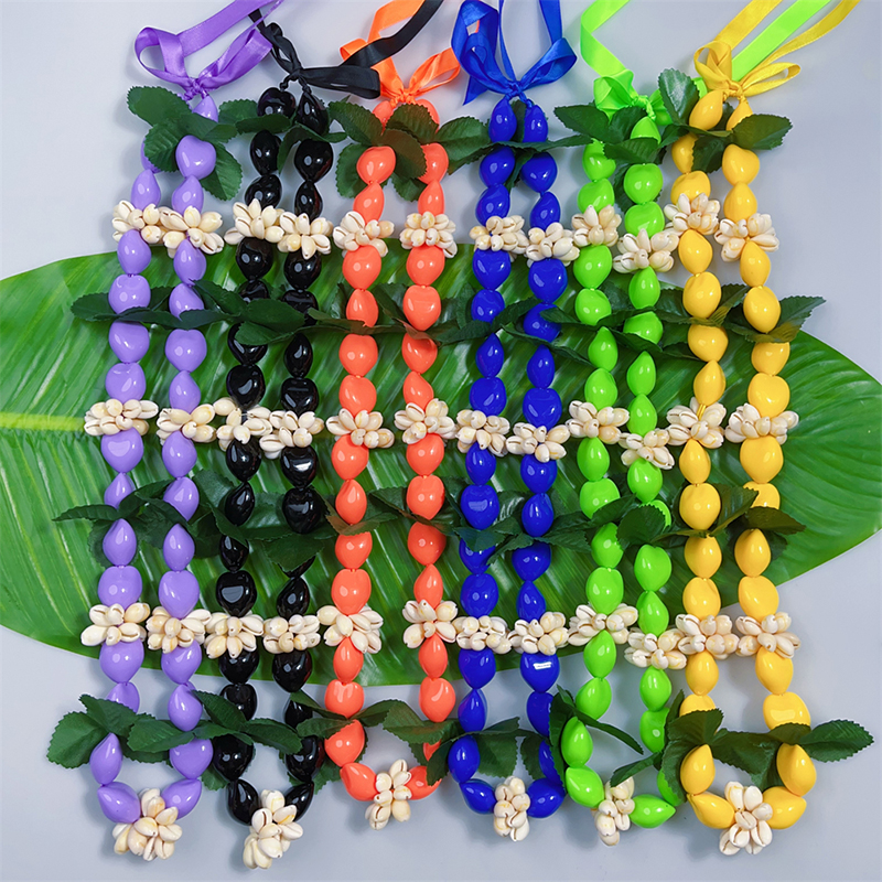 Ribbon Kukui Puka Shell Lei for Graduation Events