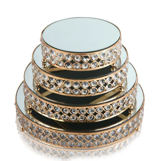 Wholesale High Quality Crystal Beads Round Gold Display Stand for Wedding Birthday Party Supplies