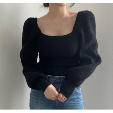 Frauenpuffärmel tops Pullover