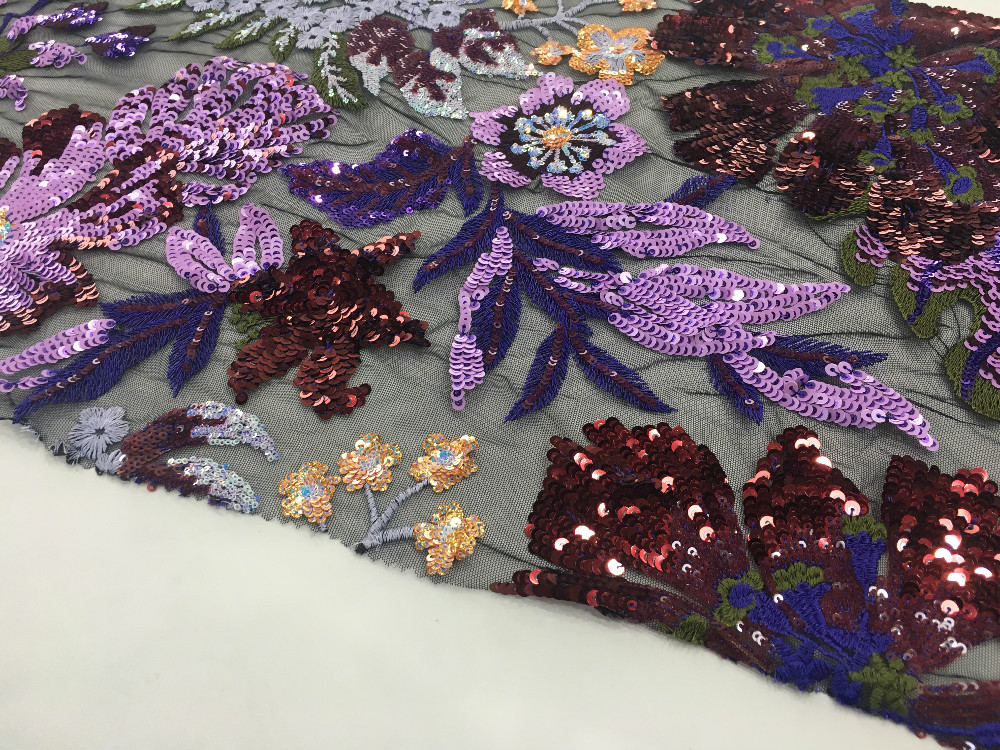 Flower Sequin Embroidery Fabric