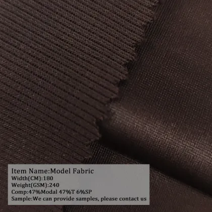 Knitting 240GSM Modal Polyester Spandex Stretch Fabric for Pajamas