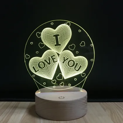 3D Night Light I Love You Illusion Lamp