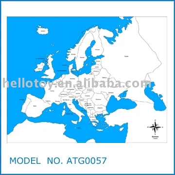 Montessori Toys - NEW Europe Control Map - Labeled (ATG0057)