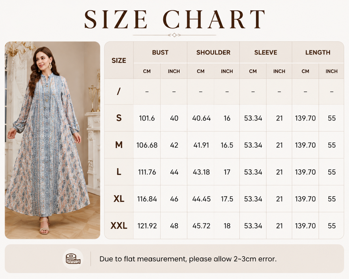 Floral Printed Embroidered Abaya Front View