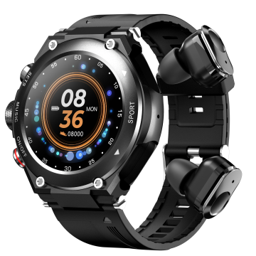 2-in-1 TWS T92 Smart Watch with Earbuds - Heart Rate & Blood Pressure Monitor