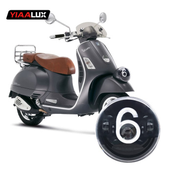Tri-color Carbon Fiber LED Motorcycle Headlight for Vespa GTV 6 Sei Giorni