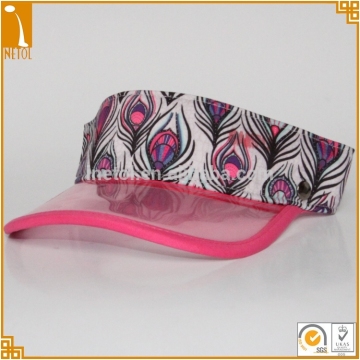 2016 Cheap fashion women's transparent uv protection sun visor cap
