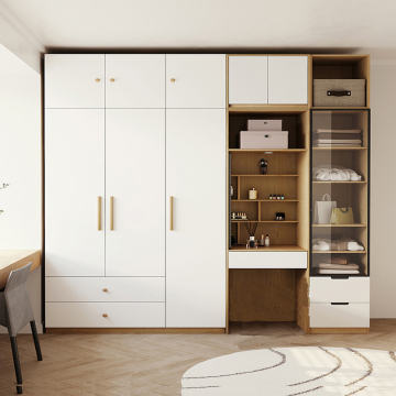 Modern Custom Bedroom Cabinets and Wardrobes with Melamine Detachable Cloth Designs