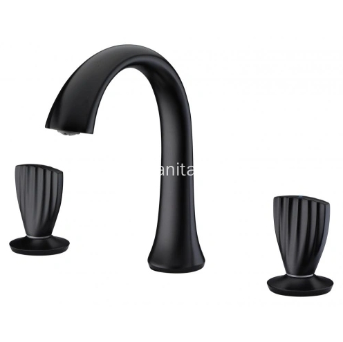 Fashion Blackened Two Handle Basin Faucets For Sink