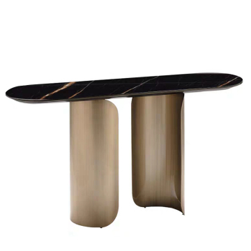 Modern Luxury Marble Console Side Table with Stainless Steel Legs - Hot Selling