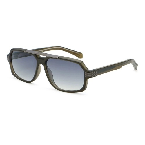 PC Retro Polygon Double Bridge Pilot Sunglasse