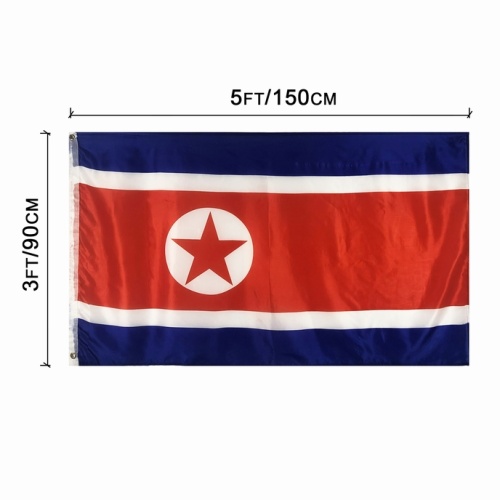 People's Republic of Korea national flag printed polyester