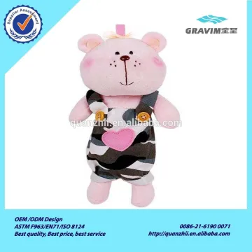Plush bear pink plush pencil case