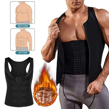 Men Compression Shirt Weight Loss Workout Undershirts Slimming Vest Body Shaper Waist Trainer Tank Tops Shapewear Sauna Suit